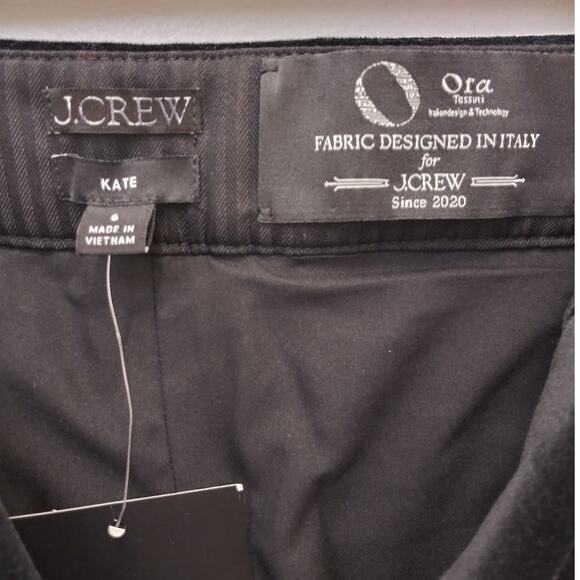 NWT J.Crew Kate Pant In Italian Ora Tessuti Velvet Black 6 - Picture 6 of 10